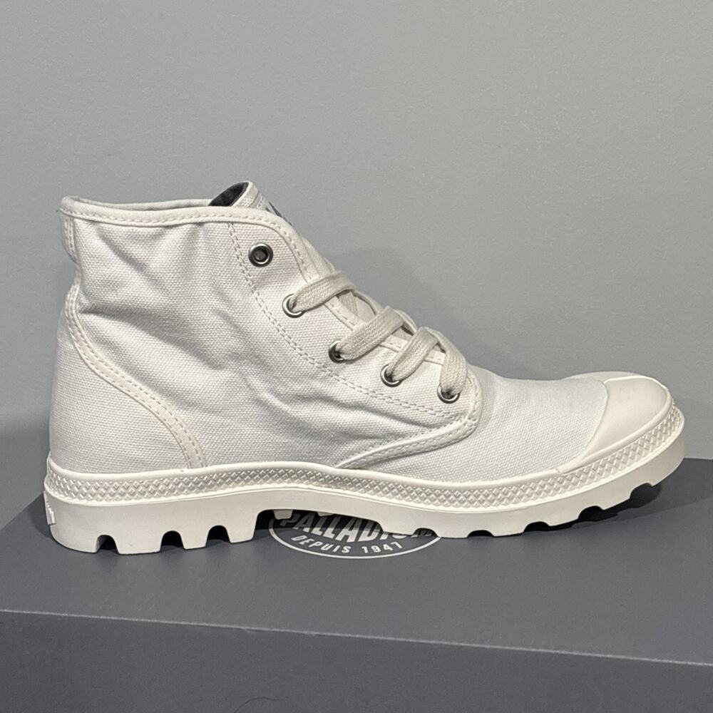 PALLADIUM PAMPA HI ORIGINAL CANVAS BOOTS WHITE HIGH TOP SNEAKERS WOMENS 9.5 READ - Picture 10 of 12